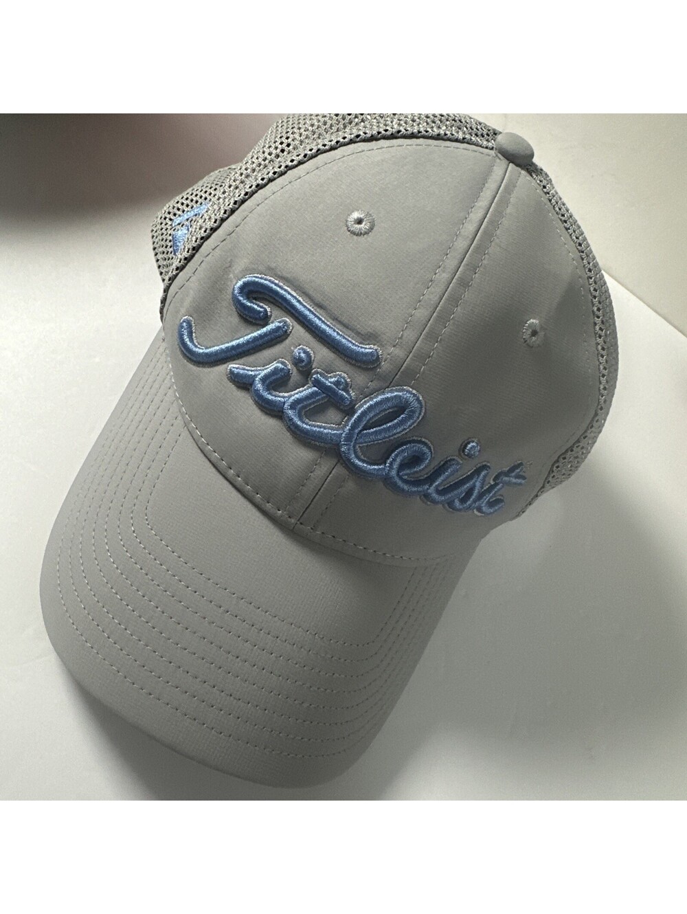 Titleist Golf Hat Gray Blue Mesh Trucker Cap Adjustable Snapback